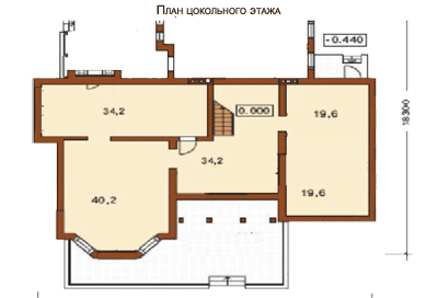 Проект дома  M-358-1P: План помещений коттеджа цокольного этажа